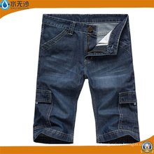 Calções de brim curtos ocasionais de Bermuda Jean das calças curtas dos homens da forma do OEM
